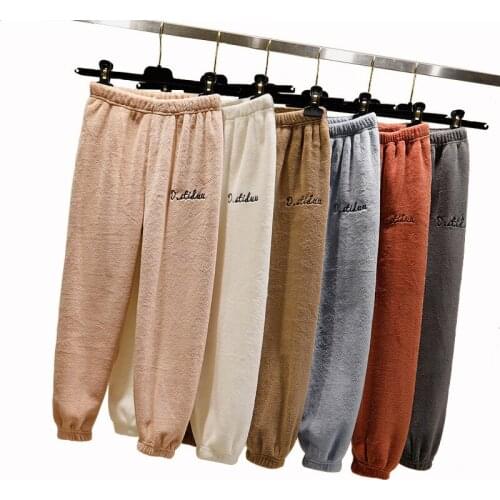 Autumn Children Girl Boys Warm Pants Plus Velvet Loose Pants Kids Winter Pajamas Trousers Casual Baby Clothes Home Trousers