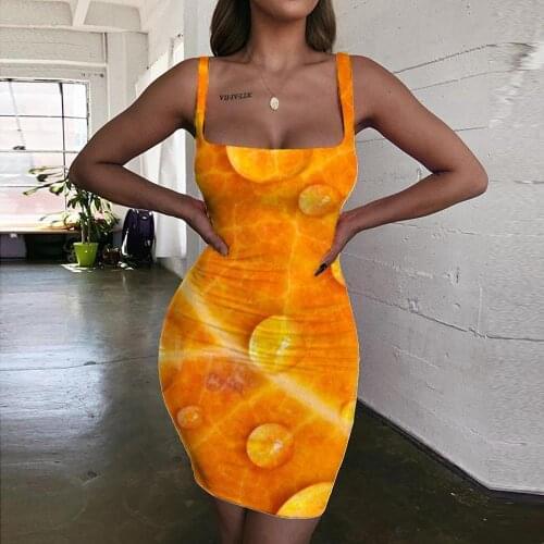 Giyu Brand Leaves Dresses Women Orange Ladies Dresses Graphics 3d Print Harajuku Sundress Womens Clothing Party Vintage Boho