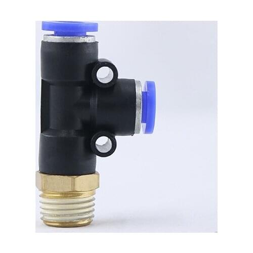 PD Pneumatic Fittings 4mm to 12mm Hose Tube 1/4" 1/8" 3/8" 1/2"BSP Male Thread T Shape Tee Air Connector Pipe Coupler