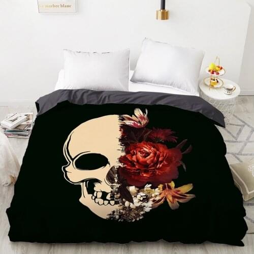 Duvet cover Quilt/Blanket/Comfortable Case Luxury Bedding 140x200 150x200 240x220 240x260 for Home 3D Print Skull flower