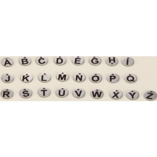New design Engraved stainless steel charms 5 set from A TO Z-alphabet- capital charms 10mm
