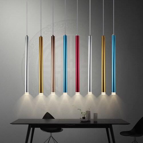 LED Painted Aluminum Cylinder Pendant Lamp Stair case Dining Room Pendant Lights Restaurant Factory wholesale Hanging Lightings