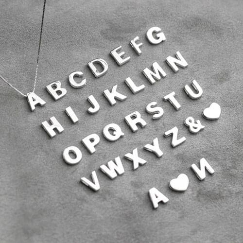 PONYKISS Genuine S925 Sterling silver Glossy Letter Pendant Necklace Chain for Women Party Fine Accessory wholesale Gift