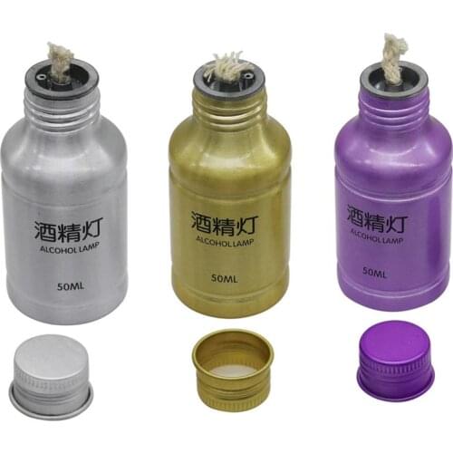 50ML Chemistry Alcohol Burner Lamp Portable Aluminum Alloy Alcohol Lamp Lab Laborotary Heating Supplies Teaching Equipment