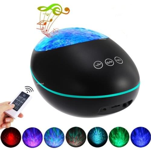 Ocean Wave Projector Night Light Lamp Bluetooth Speaker 8 Light Mode Brightness Adjustable Ocean Galaxy Room Projector For Baby