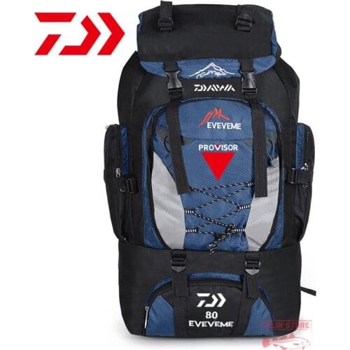 Daiwa Men Women Fishing Backpack Cmaping Hiking Bag Travel Backpack Outdoor Fishing Multi-pocket Backpack 56-75L Fishing Toolkit