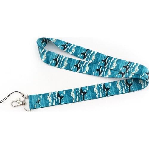Shark whale Ocean Lanyard for Keys Phone Cool Neck Strap Lanyard for Camera Whistle ID Badge Cute webbings ribbons Gifts