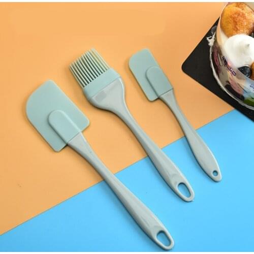 Hot Sale 3PCS/Set Silicone Cream Scraper DIY Bread Cake Butter Spatula Mixer Oil Brush Kitchen Baking Tool