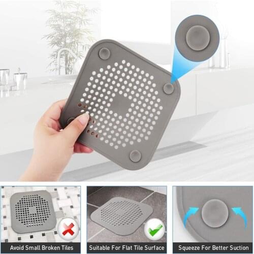 Kitchen Sink Strainer Anti-blocking Floor Drain Silicone Sucker Sewer Drain Filter Bathroom Shower Hair Stopper Catcher Filter