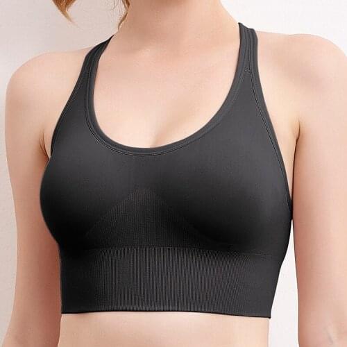 Plus size sports underwear womens beauty back without steel ring shockproof sports bra vest style gather fitness bra