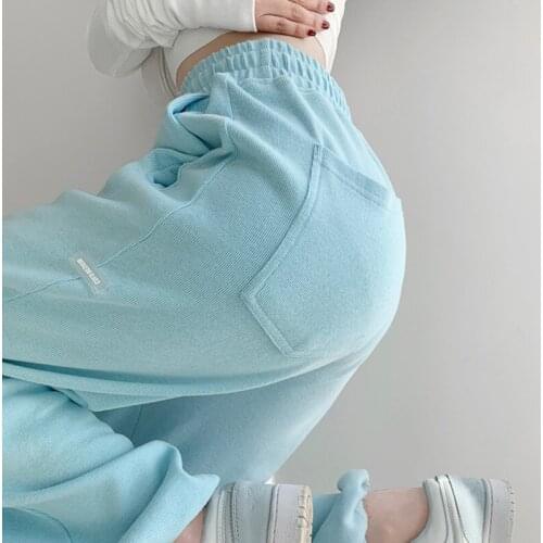 TVVOVVIN Fashion Labeling High Waist Drawstring Sweatpants Korean Loose Casual Women Trouser Harem Pants Mf5w