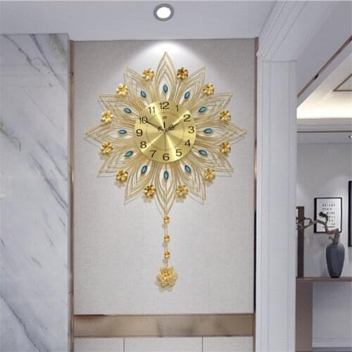 Light Luxury Living Room Clock Home European Style Personality Wall Clock European Art Wall Watch Bedroom Silent Clock