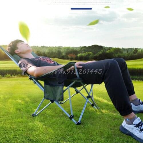 Outdoor Folding Chair Portable Backrest Fishing Semi Reclining Chair Leisure Chair Sitting Reclining Dual-use Lunch Break Chair