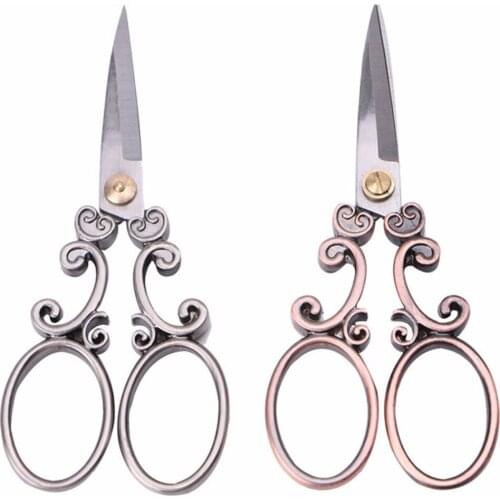 Vintage Scissors Flower Pattern Needlework Embroidery Stainless Steel Tailors Scissor Thread Trimmer