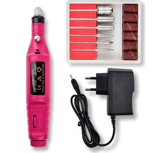 1 set Mini electric Nail polisher Pen style nail Grinding machine nails tools 2017 professional Carving manicure equipment tools