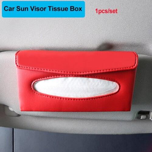1 Pcs Car Interior Tissue Box Car Sun Visor Tissue Box Holder Auto Interior Storage Decoration Car Accessories With Car Emblem