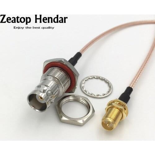 10Pcs RP SMA Female Switch BNC Female Nut Bulkhead Jack Adaptor RG316 RF Coaxial Cable Linear Connector 15CM 20CM 30CM 50CM 1M