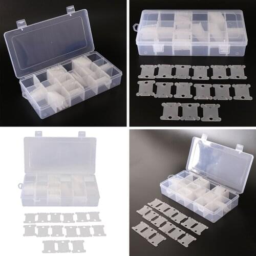 2pcs Empty Cross Stitch Thread Organizer Box and 240pcs Floss Bobbin, DIY Sewing Supplies Floss Storage Box Embroidery Supplies