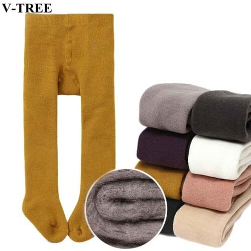 2020 Winter Tights For Girls Thicken Girl Pantyhose Fleece Warm Girls Stockings 1-6T Years Baby Tights Children Pantis