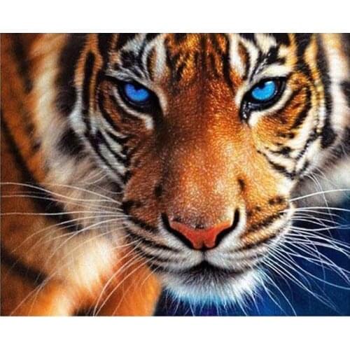 5D Diy Diamond Painting Tiger Cross Stitch Diamond Embroidery Diamond Mosaic Full Drill Round Resin Diamond Paintings Animal