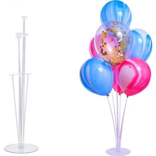 7 Tubes Balloons Stand Balloon Holder Column Confetti Agate Dot Latex Balloon Baby Shower Birthday Wedding Party Decor Supplies