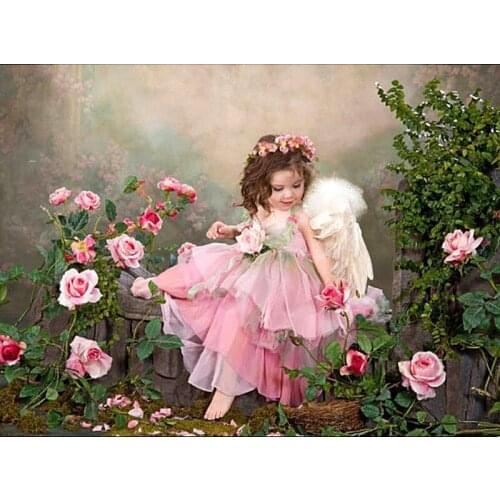 New 5D DIY Diamond Painting Angel Garden Diamond Cross Stitch Full Square Diamond Embroidery Home Decoration Mosaic Painting