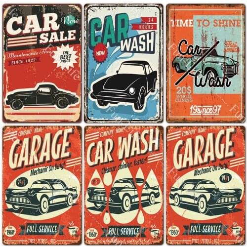 Car Vintage Metal Tin Sign Poster Plaque Garage/Home/Cafe/Bar Wall Decor Retro Plate Home Decor Art Posters 20x30cm