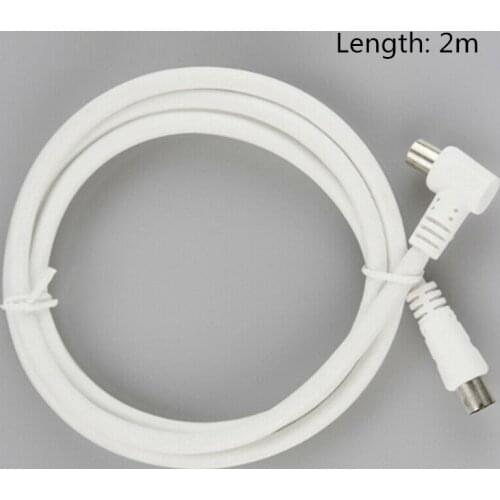 White RF single Coax Cable TV RF cable RCA Coaxial 1pc Antenna Aerial Lead Cable Male to Male Length: 2m