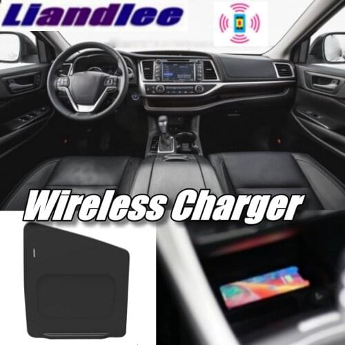 Liandlee Wireless Car Phone Charger Armrest Storage Compartment Fast qi Charging For TOYOTA Highlander XU50