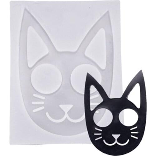 Shiny Defense Cat Keychain Casting Silicone Mould DIY Crafts Jewelry Pendant Making Tools Crystal Epoxy Resin Mold