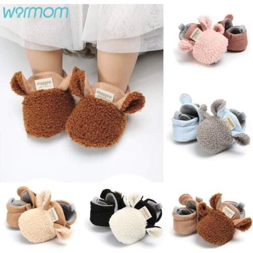 Warmom Toddler Girl Snow Boots Shoes Newborn Baby Autumn Winter Cotton Warm Soft Sole Plush Prewalker Baby Shoes for Boys Girls