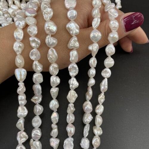 Natural Freshwater Pearl Irregular Coin Punch Loose Beads For Jewelry Making DIY Bracelet Earrings Necklace Accessory