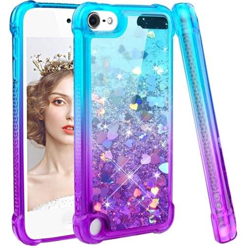 Case For iPod Touch 7 2019 Touch 6 Cover Gradient Quicksand Bling Sparkle Girl Glitter Soft Silicone Cover for iPod Touch 5 Case