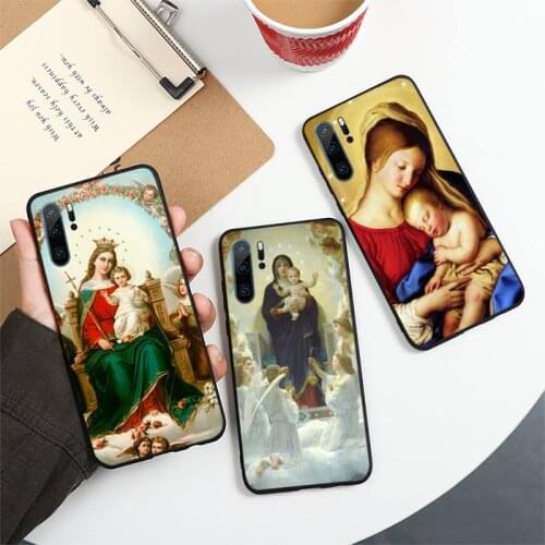 Virgin Mary portrait pattern Phone Case For Huawei honor Mate P 10 20 30 40 i 9 8 pro x Lite smart 2019 nova 5t