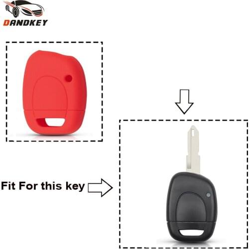 Dandkey 1 Button Silicone Key Case Cover For Renault Clio Kangoo Master Twingo Vauxhall Movano 1998 - 2012 Rubber Protector