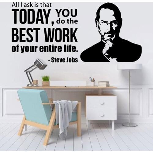 Steve Jobs Wall Decal Inspirational Quote Work Vinyl Wall Sticker Art Living Room Decor Modern Kids Room Wardrobe Stickers Y837