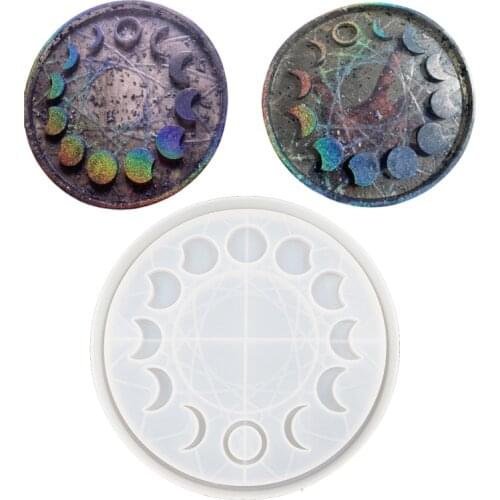 Star Moon Clock Dial Resin Mold Lunar Eclipse Moon Phase Ornament Silicone Mould