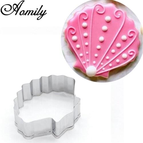 Aomily Shell Shaped Stainless Steel Puzzle Piece Cookie Cutter Cake Frame Mould Pastry Biscuit Fondant Sugarcraft Baking Tools