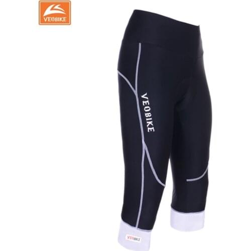 VEOBIKE Women 3/4 Capri Pants For Cycling Breathable Tight Pants Quick Dry Bike Bicycle Mtb Sports Pants Grade Gel Padded