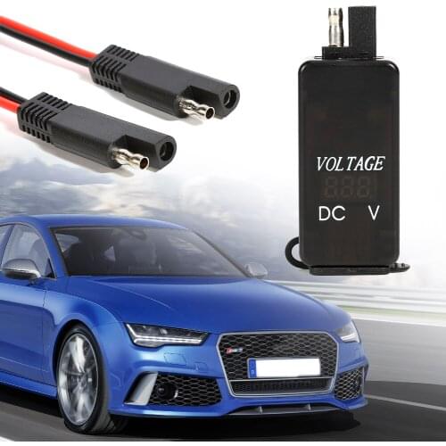 4.2A USB Charger Kit SAE to Dual USB Adapter Charger Socket Colorful Voltmeter with LED Voltmeter for Motorcycle