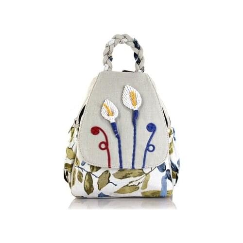 Nice original string appliques women shopping cover backpacks!New Bohemian embossing casual backrack Top Lady canvas backruck