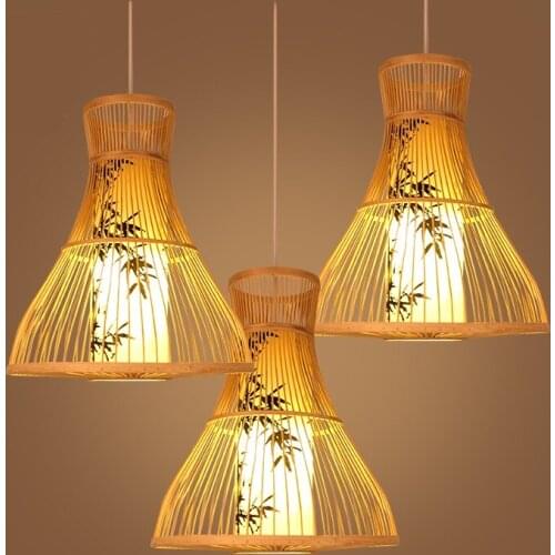 Chandelier Chinese bamboo restaurant creative bamboo light corridor lights Southeast Asia wooden lamps ZA627 ZL125 YM