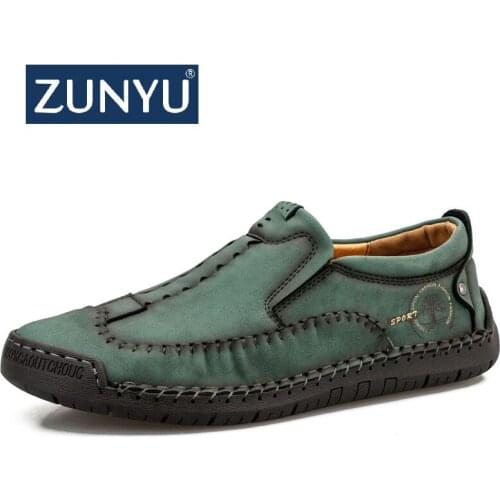 ZUNYU Men Casual Shoes Loafers Sneakers New Men Fashion Leather Comfortable Loafers Casual Shoes Zapatos De Hombre Men Shoe