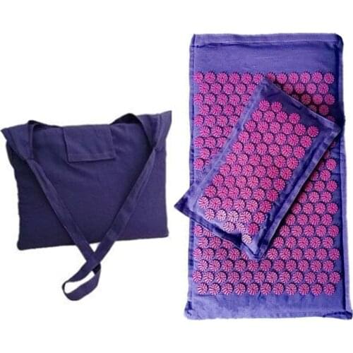 Acupressure Massage Mat & Pillow Set Neck Pain Relief Muscle Relaxation Back Neck Cushion Yoga mat sport pillow mat with bag