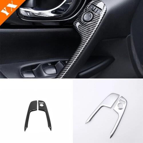 For Nissan Qashqai J11 Car Front Door Window Armrest Handle Cover Trim 2015-2019 2020 Accessories 2pcs ABS Carbon fiber/Matte