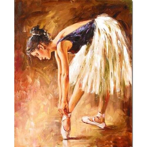 Wall Decor Figure Painting Ballerina Hand Painted Oil Canvas Artwork Dancer Beautiful Woman Decorative Art Bedroom Living Room
