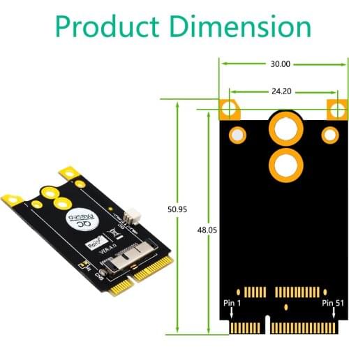 Upgrade Version Mini PCIe (mPCIe) Converter Adapter Board for Broadcom BCM943602CS BCM94360CD BCM94331 BCM94331CD BCM943224P