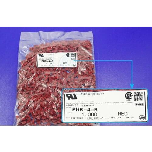 PHR-4-R Red color Connectors terminals housings 100% new and Original parts