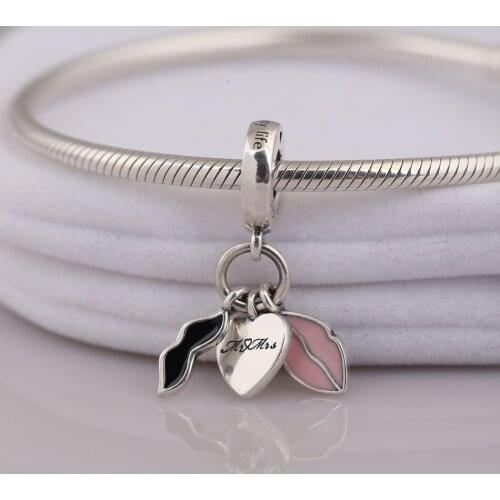 Authentic S925 Silver Pendant Charm Bead for Women Bracelet Bangle Love Couple Dangle Charm Mixed Enamel DIY Jewelry