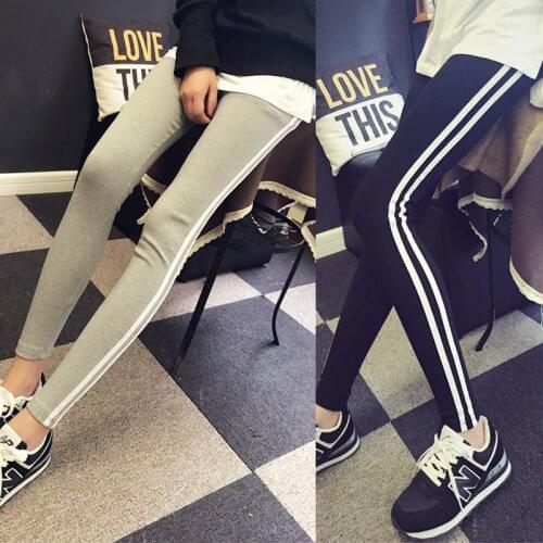 Casual Leggings For Pregnant Women Elastic High Waist Stripes Pants thickening Pregnancy Sports Clothes Maternity Fitness